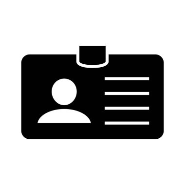 Çalışan katip kartı ikonu, sürücü ehliyeti, kimlik kartı ikonu. Kimlik Kart simgesi.