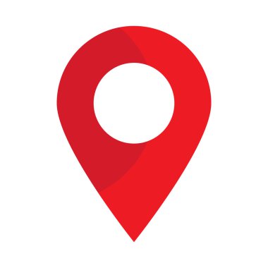 Harita iğnesi. Kırmızı konum haritası simgesi.