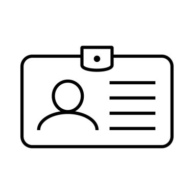 Kimlik kartı simgesi. Çalışan katip kartı satırı simgesi, sürücü belgesi, kimlik kartı simgesi.