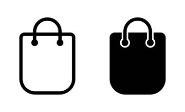 Alışveriş poşeti ikonu. Kağıt torba simgesi.