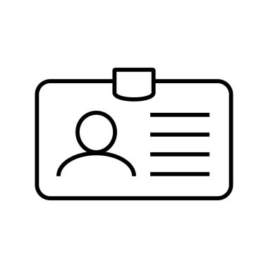 Kimlik kartı simgesi. Çalışan katip kartı satırı simgesi, sürücü belgesi, kimlik kartı simgesi.