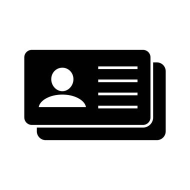 Çalışan katip kartı ikonu, sürücü ehliyeti, kimlik kartı ikonu. Kimlik Kart simgesi.