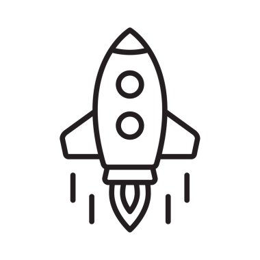 Roket hattı ikonu. Roket çizgisi simgesi yükseliyor.