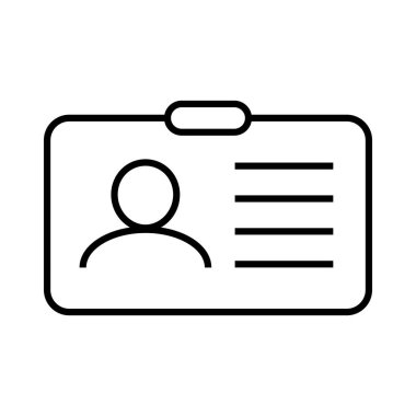 Kimlik kartı simgesi. Çalışan katip kartı satırı simgesi, sürücü belgesi, kimlik kartı simgesi.