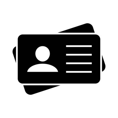 Çalışan katip kartı ikonu, sürücü ehliyeti, kimlik kartı ikonu. Kimlik Kart simgesi.