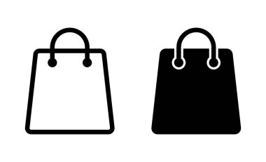 Alışveriş poşeti ikonu. Kağıt torba simgesi.