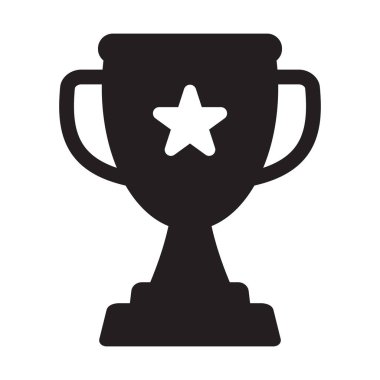 Yıldız ikonlu kupa, kazanan kupa ikonu, zafer kupası ikonu.