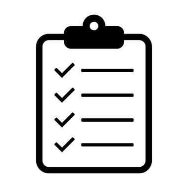 Pano simgesi. Pano simgesindeki kontrol listesi.