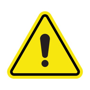 Sarı üçgen işareti ve ünlem işareti. Tehlike işareti, tehlike simgesi.