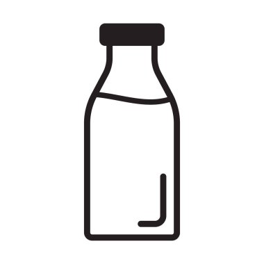 Şişe çizgisi simgesi. Süt şişesi simgesi. Süt kavanozu simgesi.