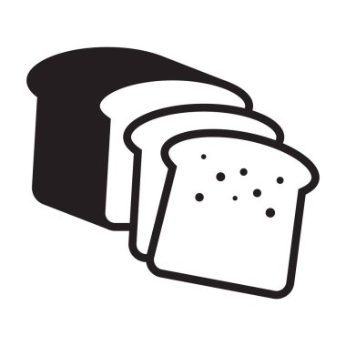 Ekmek simgesi. Ekmek vektörü simgesi.