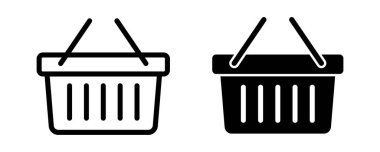 Alışveriş sepeti ikonu. Alışveriş arabası simgesi.