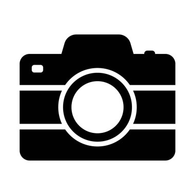 Fotoğraf kamerası vektör simgesi izole edildi