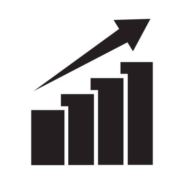 Grafik büyüme finansal simgesi. Büyüyen kar simgesi. Eğilim ok simgesi.