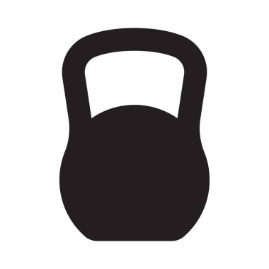 Kettlebell ikonu. Egzersiz uygulamaları ve web siteleri için ağırlık simgesi, eğitim ekipmanları düz vektör simgesi.