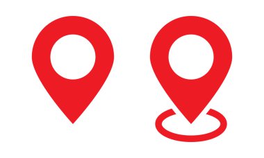 Kırmızı konum haritası simgesi. Kırmızı Harita iğnesi.