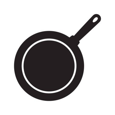 Kızartma tavası. Kızartma tavası izole işaretleri.