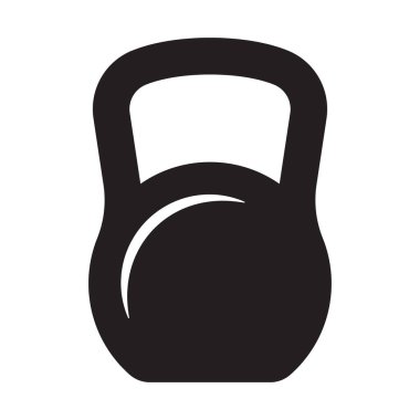 Kettlebell fitness ikonu. Eğitim ve güç sembolü.