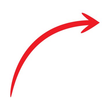 Kırmızıyla eğik ok. Web siteleri ve kullanıcı arayüzü için kırmızı ok hilesi.