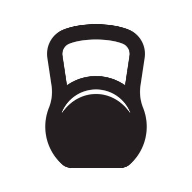 Basit bir kettlebell ikonu. Spor salonu ağırlık simgesi.