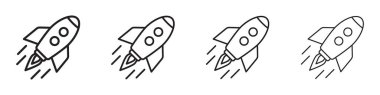 Uzay roketi çizgisi simgesi. Girişim konsepti.