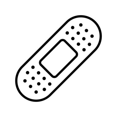 Sıva ya da yara bandı ikonu. Tıbbi yama çizgisi simgesi.