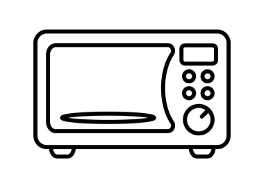 Mikrodalga fırın hattı ikonu. Mutfak elektronik simgesi.