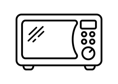 Mikrodalga fırın hattı ikonu. Mutfak elektronik simgesi.