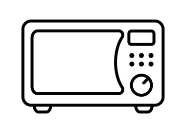 Mikrodalga fırın hattı ikonu. Mutfak elektronik simgesi.