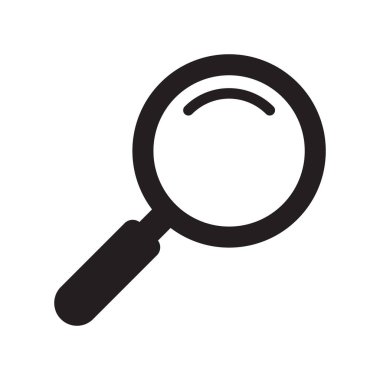 Loupe ikonu. Büyüteç simgesi, büyüteç siyah sembol.