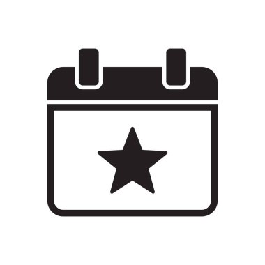 Olay simgesi. Yıldız simgesiyle takvim.
