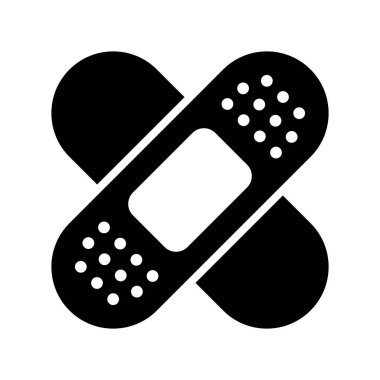 Sıva ya da yara bandı ikonu. Tıbbi yama simgesi.