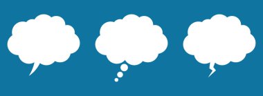 Konuşma ya da düşünme balonu, boş iletişim bulutu. Düşünce bulutu. Baloncuğu beyaz renkte düşün.