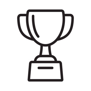 Kupa İnce Çizgi Simgesi - Kazanan, Zafer ve Ödül Sembolü.