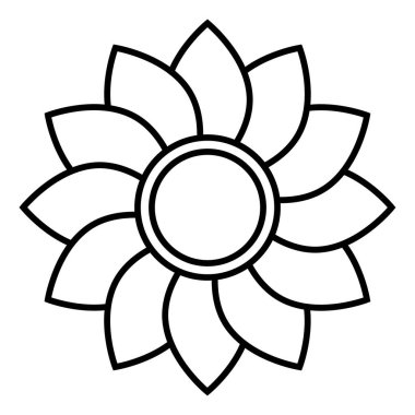 Ayçiçeği çizgisi simgesi. Ayçiçeği çizgisi kavramı.