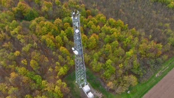 Torre Comunicaciones Punto Vista Del Dron — Vídeos de Stock