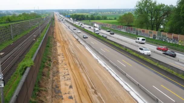 Raunheim Alemanha Maio 2023 Área Construção Tráfego Denso Rodovia Alemã — Vídeo de Stock