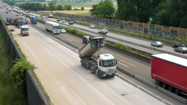 Raunheim Alemanha Junho 2023 Grande Canteiro Obras Obras Estrada Rodovia — Vídeo de Stock