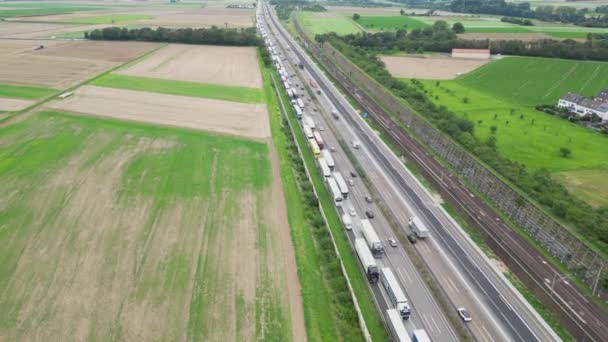 Weilbach Germania Agosto 2023 Traffico Intenso Ingorgo Sull Autostrada Tedesca — Video Stock
