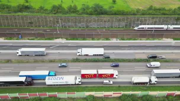 Weilbach Alemania Agosto 2023 Tráfico Denso Atasco Autopista Alemana Entre — Vídeo de stock