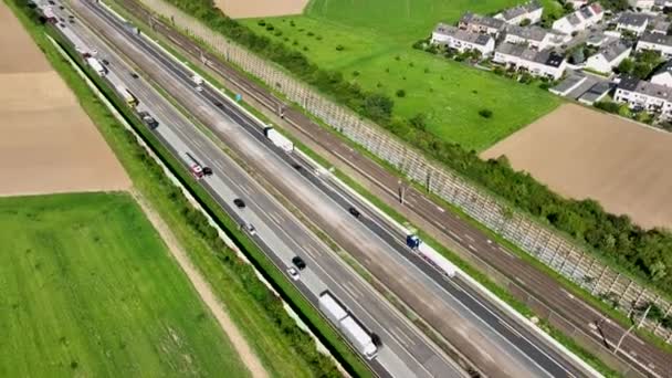 Multiple Lane Highway Aerial View — Stock Video