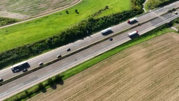 Autostrada Più Corsie Vista Aerea Filmati Dei Droni — Video Stock