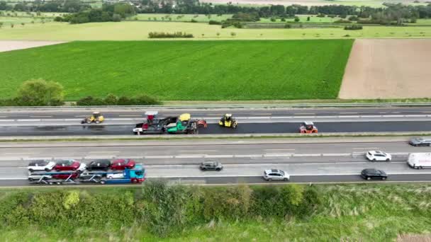 Weilbach Alemania Septiembre 2023 Tráfico Autopista Alemana Cerca Wiesbaden Gran — Vídeos de Stock