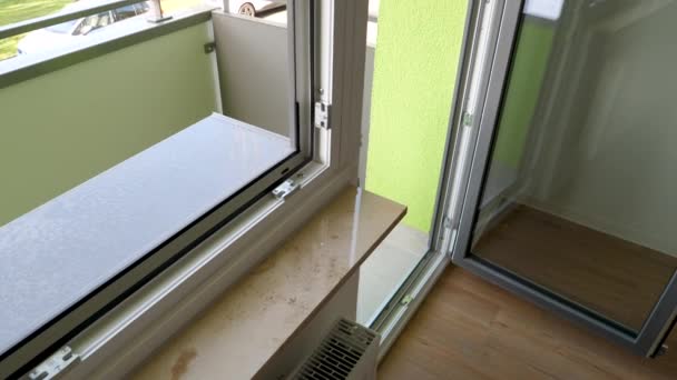 New Window Frames Renovation Apartment — Stock Video