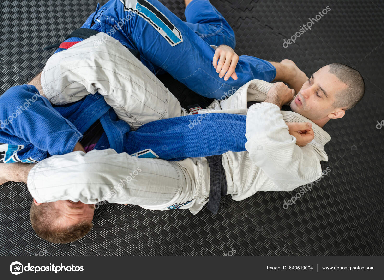 Brazil Jiu Jitsu Bjj Edzés Vagy Kímélve Két Sportoló Harcos — Stock Fotó ©  Miljan #640519004