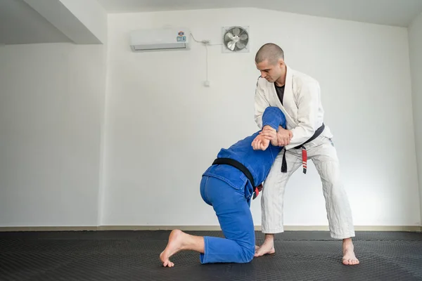 Brasileño Jiu Jitsu Bjj Concepto Entrenamiento Artes Marciales Combate Deporte — Foto de Stock