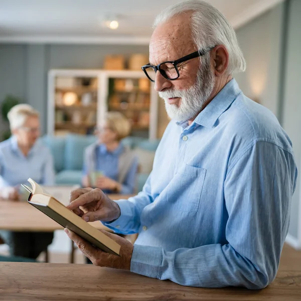 One Man Mature Senior Caucasian Male Pensioner Modern Grandfather Short — Stock Photo, Image