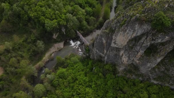 Vista Aérea Del Dron Presa Río Timok Serbia Cerca Knjazevac — Vídeos de Stock