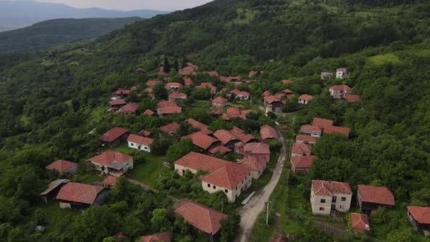 Drone Aerial View Lokva Village Serbia Europe Day — Stock Video