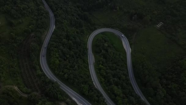 Sırbistan Yeşillik Manzara Taşımacılığı Seyahat Konseptiyle Çevrili Dolambaçlı Yol Boyunca — Stok video